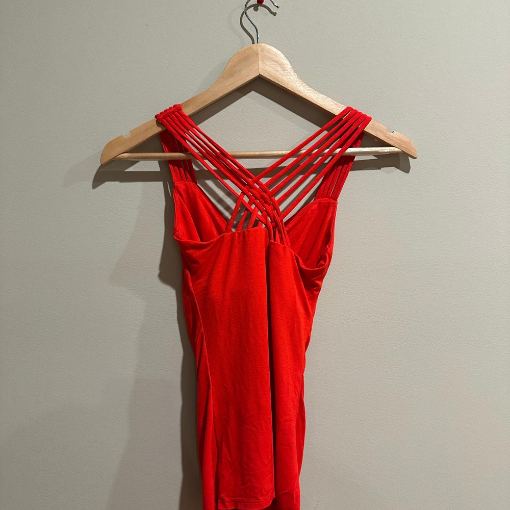 Cache Red Ruched Tank Top - Picture 2 of 2